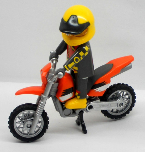 Biker mit motorrad - motorrad,