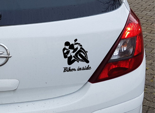 Auto aufkleber biker inside - auto,